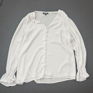 Elegant White Blouse with Button Detail